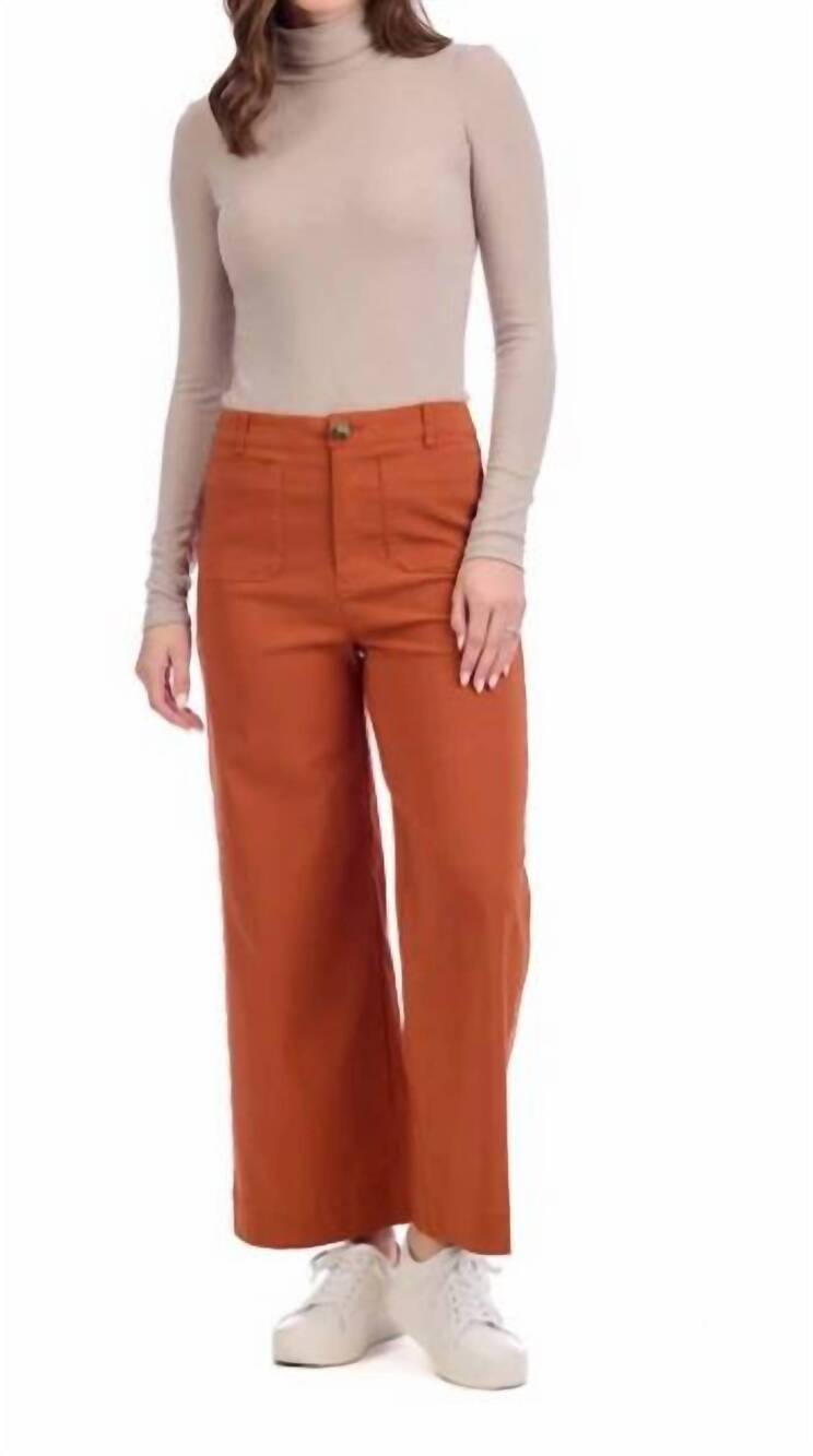 NEW MUDPIE jake wide leg pant in rust